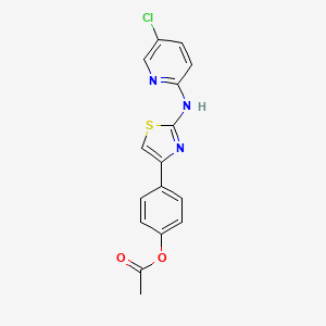 molecular formula C16H12ClN3O2S B5750504 4-{2-[(5-chloro-2-pyridinyl)amino]-1,3-thiazol-4-yl}phenyl acetate 