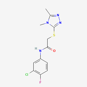 N-(3-chloro-4-fluorophenyl)-2-[(4,5-dimethyl-4H-1,2,4-triazol-3-yl)thio]acetamide
