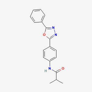 molecular formula C18H17N3O2 B5750542 2-methyl-N-[4-(5-phenyl-1,3,4-oxadiazol-2-yl)phenyl]propanamide 