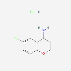 molecular formula C9H11Cl2NO B575055 6-Chloro-chroman-4-ylamine hydrochloride CAS No. 191608-09-0