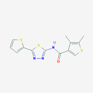 molecular formula C13H11N3OS3 B5750621 4,5-dimethyl-N-[5-(2-thienyl)-1,3,4-thiadiazol-2-yl]-3-thiophenecarboxamide 