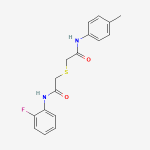 2-({2-[(2-fluorophenyl)amino]-2-oxoethyl}thio)-N-(4-methylphenyl)acetamide