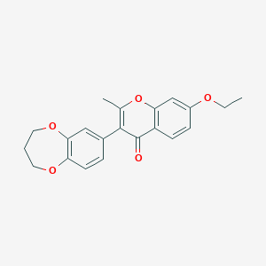 molecular formula C21H20O5 B5750638 3-(3,4-dihydro-2H-1,5-benzodioxepin-7-yl)-7-ethoxy-2-methyl-4H-chromen-4-one 