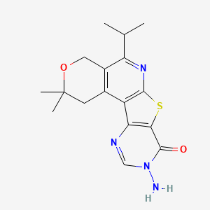 9-amino-5-isopropyl-2,2-dimethyl-1,4-dihydro-2H-pyrano[4'',3'':4',5']pyrido[3',2':4,5]thieno[3,2-d]pyrimidin-8(9H)-one