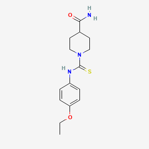 molecular formula C15H21N3O2S B5750672 1-{[(4-ethoxyphenyl)amino]carbonothioyl}-4-piperidinecarboxamide 