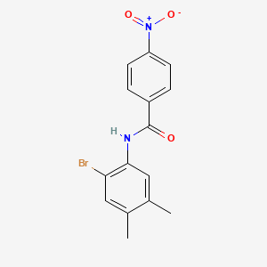molecular formula C15H13BrN2O3 B5750706 N-(2-bromo-4,5-dimethylphenyl)-4-nitrobenzamide 
