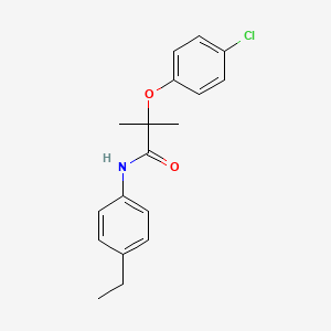 molecular formula C18H20ClNO2 B5750714 2-(4-chlorophenoxy)-N-(4-ethylphenyl)-2-methylpropanamide 