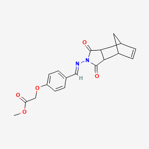molecular formula C19H18N2O5 B5750769 methyl (4-{[(3,5-dioxo-4-azatricyclo[5.2.1.0~2,6~]dec-8-en-4-yl)imino]methyl}phenoxy)acetate 