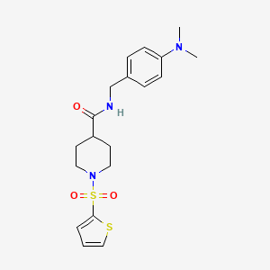 molecular formula C19H25N3O3S2 B5750792 N-[4-(dimethylamino)benzyl]-1-(2-thienylsulfonyl)-4-piperidinecarboxamide 