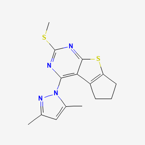 4-(3,5-dimethyl-1H-pyrazol-1-yl)-2-(methylthio)-6,7-dihydro-5H-cyclopenta[4,5]thieno[2,3-d]pyrimidine
