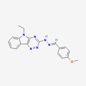 molecular formula C19H18N6O B5750880 4-methoxybenzaldehyde (5-ethyl-5H-[1,2,4]triazino[5,6-b]indol-3-yl)hydrazone 