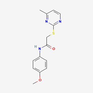 molecular formula C14H15N3O2S B5750889 N-(4-methoxyphenyl)-2-[(4-methyl-2-pyrimidinyl)thio]acetamide 