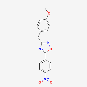 molecular formula C16H13N3O4 B5750900 3-(4-methoxybenzyl)-5-(4-nitrophenyl)-1,2,4-oxadiazole 
