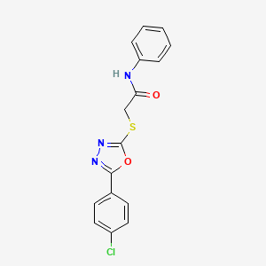molecular formula C16H12ClN3O2S B5750913 2-{[5-(4-chlorophenyl)-1,3,4-oxadiazol-2-yl]thio}-N-phenylacetamide 