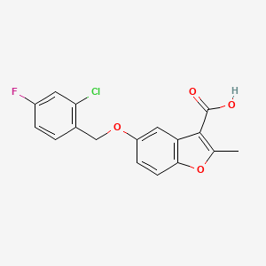 molecular formula C17H12ClFO4 B5750923 5-[(2-chloro-4-fluorobenzyl)oxy]-2-methyl-1-benzofuran-3-carboxylic acid 
