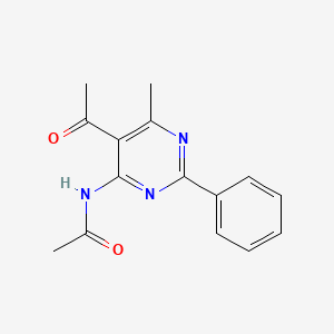 molecular formula C15H15N3O2 B5750944 N-(5-acetyl-6-methyl-2-phenyl-4-pyrimidinyl)acetamide 