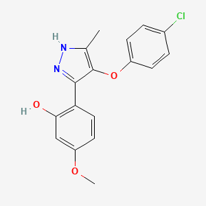 molecular formula C17H15ClN2O3 B5750973 2-[4-(4-chlorophenoxy)-5-methyl-1H-pyrazol-3-yl]-5-methoxyphenol 