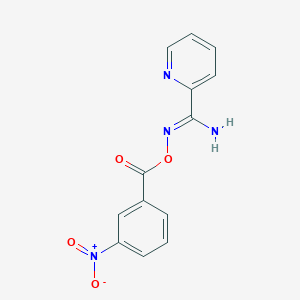 molecular formula C13H10N4O4 B5750980 N'-[(3-nitrobenzoyl)oxy]-2-pyridinecarboximidamide 