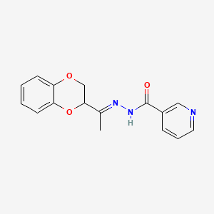 molecular formula C16H15N3O3 B5750989 N'-[1-(2,3-dihydro-1,4-benzodioxin-2-yl)ethylidene]nicotinohydrazide 