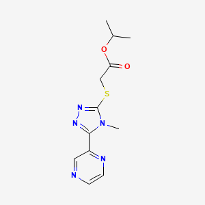 molecular formula C12H15N5O2S B5751025 isopropyl {[4-methyl-5-(2-pyrazinyl)-4H-1,2,4-triazol-3-yl]thio}acetate 