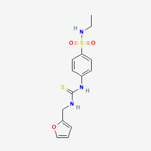 molecular formula C14H17N3O3S2 B5751042 N-ethyl-4-({[(2-furylmethyl)amino]carbonothioyl}amino)benzenesulfonamide 