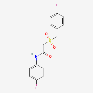 molecular formula C15H13F2NO3S B5751057 2-[(4-fluorobenzyl)sulfonyl]-N-(4-fluorophenyl)acetamide 