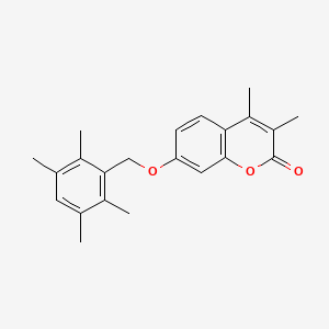 molecular formula C22H24O3 B5751065 3,4-dimethyl-7-[(2,3,5,6-tetramethylbenzyl)oxy]-2H-chromen-2-one 