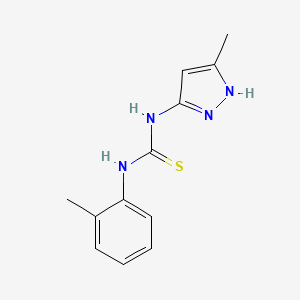 molecular formula C12H14N4S B5751098 N-(2-methylphenyl)-N'-(3-methyl-1H-pyrazol-5-yl)thiourea 