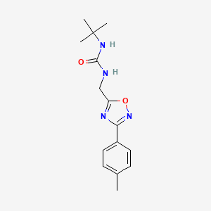 molecular formula C15H20N4O2 B5751156 N-(tert-butyl)-N'-{[3-(4-methylphenyl)-1,2,4-oxadiazol-5-yl]methyl}urea 