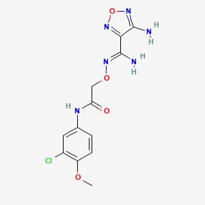 2-({[amino(4-amino-1,2,5-oxadiazol-3-yl)methylene]amino}oxy)-N-(3-chloro-4-methoxyphenyl)acetamide