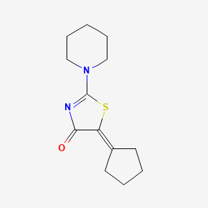 molecular formula C13H18N2OS B5751162 5-cyclopentylidene-2-(1-piperidinyl)-1,3-thiazol-4(5H)-one 