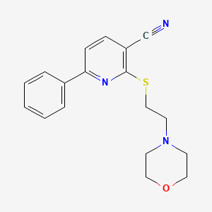 molecular formula C18H19N3OS B5751178 2-{[2-(4-morpholinyl)ethyl]thio}-6-phenylnicotinonitrile 
