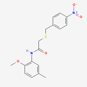 molecular formula C17H18N2O4S B5751183 N-(2-methoxy-5-methylphenyl)-2-[(4-nitrobenzyl)thio]acetamide 