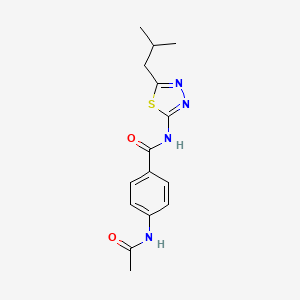 4-(acetylamino)-N-(5-isobutyl-1,3,4-thiadiazol-2-yl)benzamide