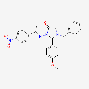 1-benzyl-2-(4-methoxyphenyl)-3-{[1-(4-nitrophenyl)ethylidene]amino}-4-imidazolidinone