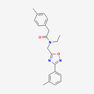 molecular formula C21H23N3O2 B5751241 N-ethyl-2-(4-methylphenyl)-N-{[3-(3-methylphenyl)-1,2,4-oxadiazol-5-yl]methyl}acetamide 