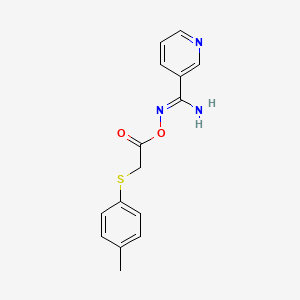molecular formula C15H15N3O2S B5751283 N'-({2-[(4-methylphenyl)thio]acetyl}oxy)-3-pyridinecarboximidamide 
