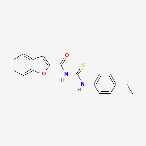 molecular formula C18H16N2O2S B5751330 N-{[(4-ethylphenyl)amino]carbonothioyl}-1-benzofuran-2-carboxamide 