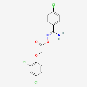 molecular formula C15H11Cl3N2O3 B5751345 4-chloro-N'-{[(2,4-dichlorophenoxy)acetyl]oxy}benzenecarboximidamide 