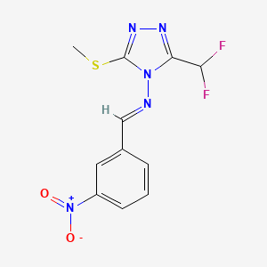 molecular formula C11H9F2N5O2S B5751362 3-(difluoromethyl)-5-(methylthio)-N-(3-nitrobenzylidene)-4H-1,2,4-triazol-4-amine 
