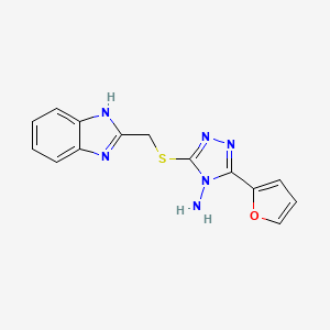 3-[(1H-benzimidazol-2-ylmethyl)thio]-5-(2-furyl)-4H-1,2,4-triazol-4-amine