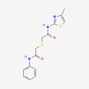 2-[(2-anilino-2-oxoethyl)thio]-N-(4-methyl-1,3-thiazol-2-yl)acetamide