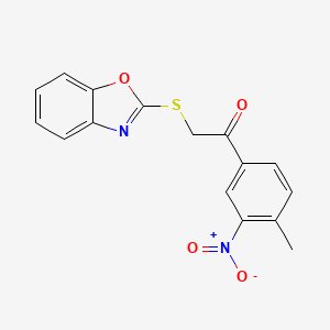 2-(1,3-benzoxazol-2-ylthio)-1-(4-methyl-3-nitrophenyl)ethanone