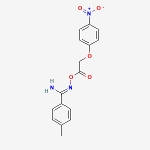 molecular formula C16H15N3O5 B5751427 4-methyl-N'-{[(4-nitrophenoxy)acetyl]oxy}benzenecarboximidamide 