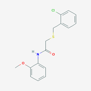 molecular formula C16H16ClNO2S B5751458 2-[(2-chlorobenzyl)thio]-N-(2-methoxyphenyl)acetamide 