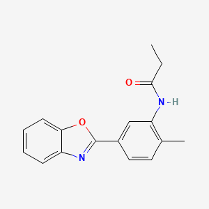 molecular formula C17H16N2O2 B5751477 N-[5-(1,3-benzoxazol-2-yl)-2-methylphenyl]propanamide 