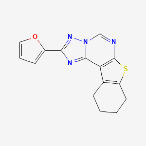 molecular formula C15H12N4OS B5751510 2-(2-furyl)-8,9,10,11-tetrahydro[1]benzothieno[3,2-e][1,2,4]triazolo[1,5-c]pyrimidine 