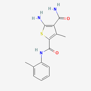 molecular formula C14H15N3O2S B5751549 5-amino-3-methyl-N~2~-(2-methylphenyl)-2,4-thiophenedicarboxamide 
