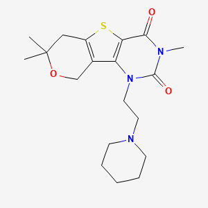 molecular formula C19H27N3O3S B5751564 3,7,7-trimethyl-1-[2-(1-piperidinyl)ethyl]-6,9-dihydro-7H-pyrano[3',4':4,5]thieno[3,2-d]pyrimidine-2,4(1H,3H)-dione 