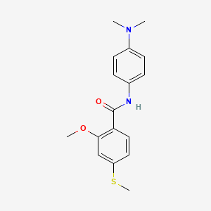 molecular formula C17H20N2O2S B5751567 N-[4-(dimethylamino)phenyl]-2-methoxy-4-(methylthio)benzamide 